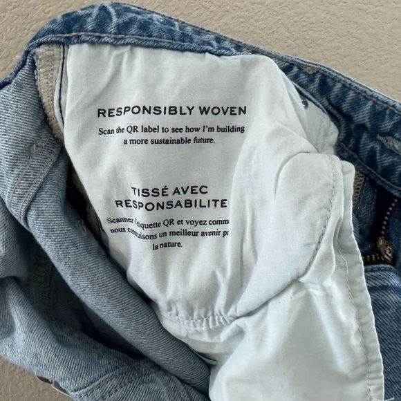 Frame Barrel Jeans 29 Raw Cuff Curved Rhode Light Wash Denim Blue Classic - Picture 12 of 15